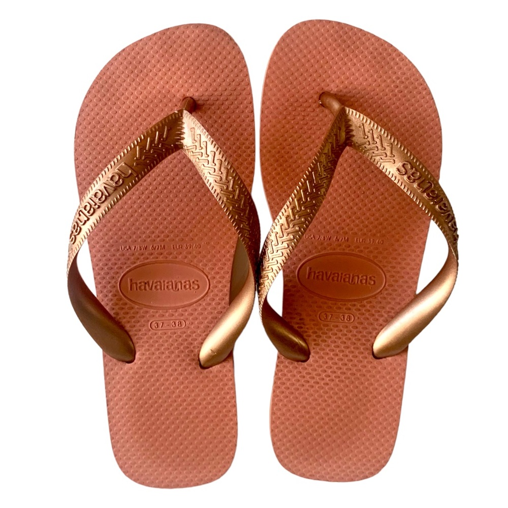 Havaianas Rose Gold Brown Flip Flops